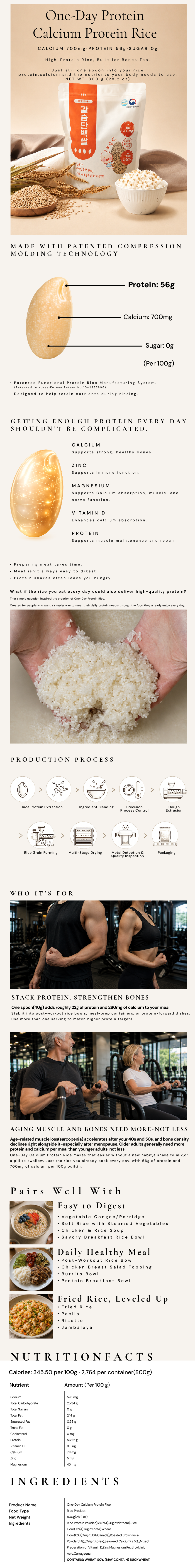 One-Day Calcium Protein Rice 800 g | 28.2 oz Detail