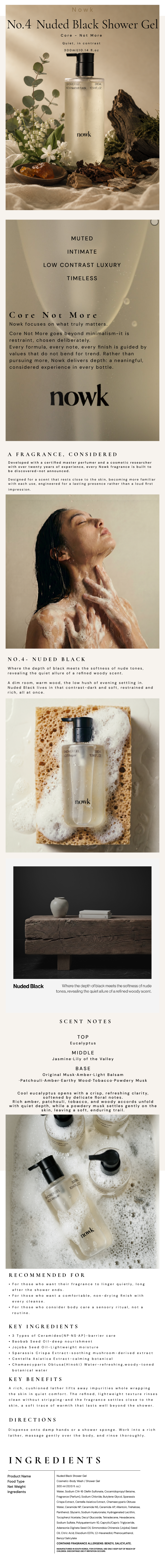 Nowk Nuded Black Shower Gel — Wholesale Case (20 Units) Detail