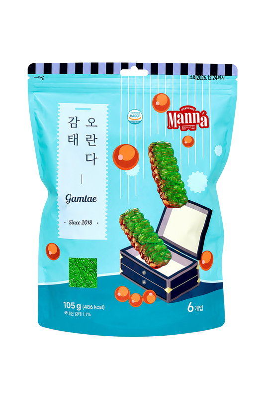 Manna Gamtae Oranda – Korean Rice Cracker with Sea Greens (6-Pack)