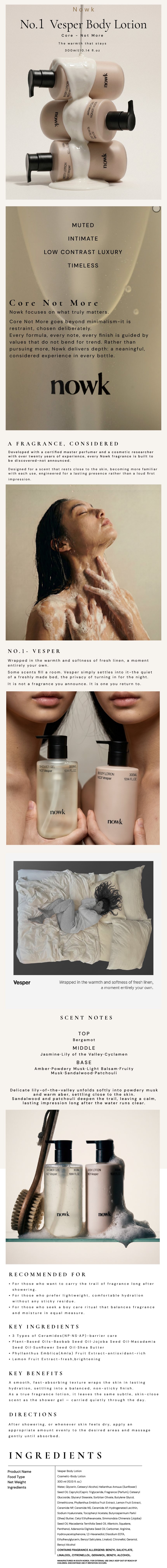 Nowk Vesper Body Lotion — Wholesale Case (20 Units) Detail